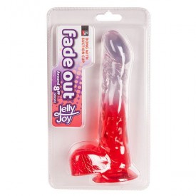 Красный фаллоимитатор с прозрачной верхней частью JELLY JOY FADE OUT DONG 8INCH - 20,3 см.