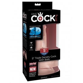 Телесный фаллоимитатор на присоске 5" Triple Density Cock with Balls - 17,78 см.