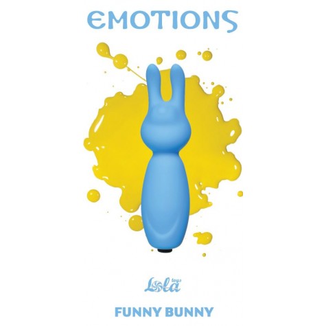 Голубой мини-вибратор Emotions Funny Bunny